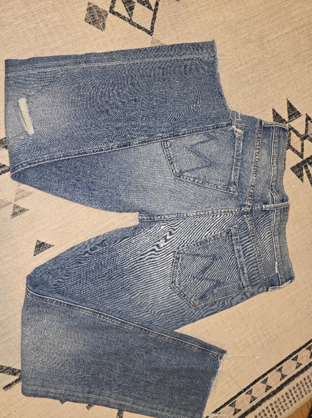 MOTHER Denim "The Pixie Dazzler Ankle Fray" Jeans GUC 26 Popism Raw Hem Revolve - Picture 12 of 16